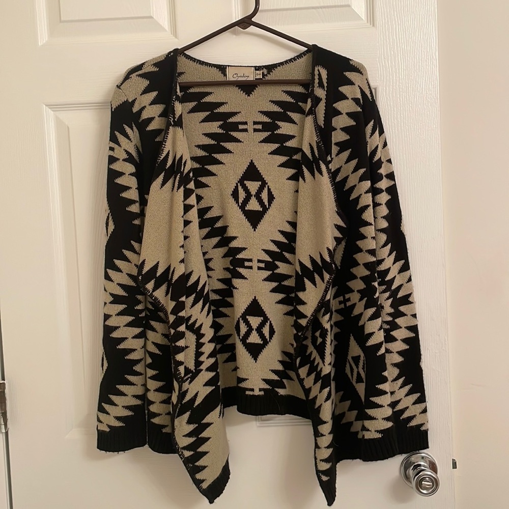 Chesley sweater tribal print open cardigan